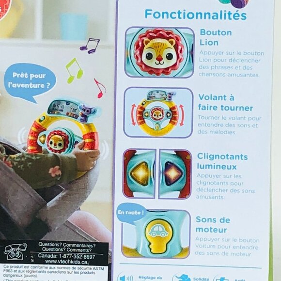 Brand New 🚗Vtech Grip & Go Steering Wheel-French Version 3–24 months - Picture 11 of 12